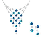 Blue Wave Floral Necklace&Earrings 12121 0017 a main