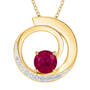 Genuine Birthstone & Diamond Swirl Pendant, Birthstone Galaxy Pendant 11165 0016 g july