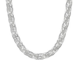 Italian Silver Braided Chains Necklace 11631 0012 a main