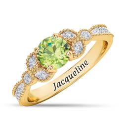 Personalized Genuine Birthstone Diamond Ring 11160 0011 h august