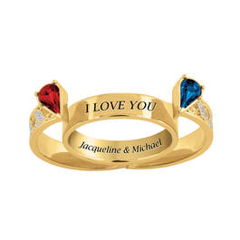 Better Together Birthstone Kiss Ring 10873 0011 c open