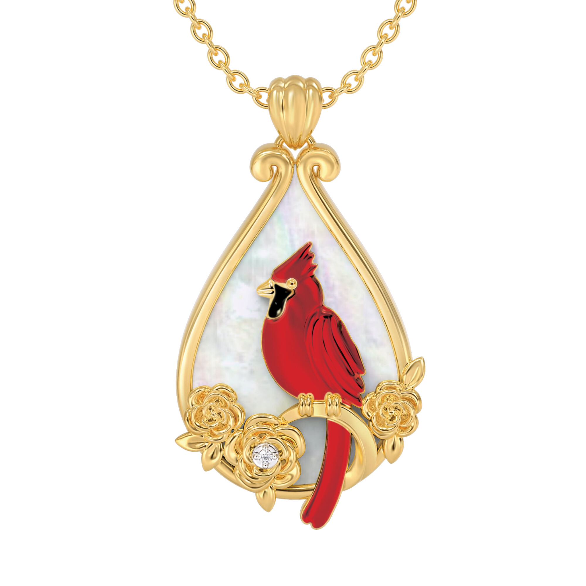 Gold cardinal necklace top