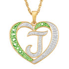 Personalized Birthstone Diamond Initial Heart Pendant 10575 0012 h august j