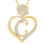 Personalized Diamond Rose Pendant 10663 0015 b initial C