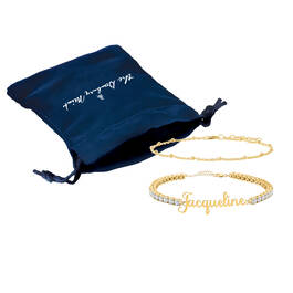 Golden Tennis Bracelet with Free Matching Bracelet 11979 0038 g gift pouch