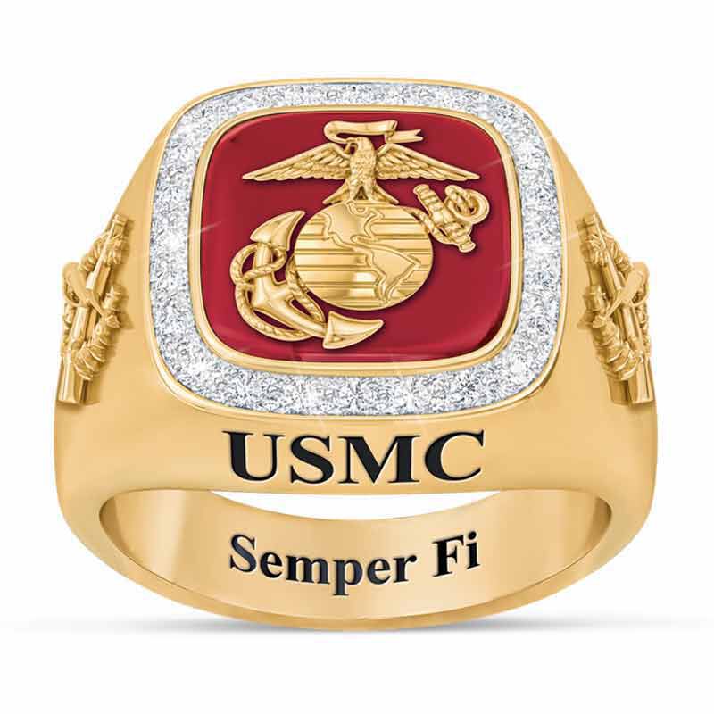 zak Af en toe schommel Personalized U.S. Marine Corps Ring