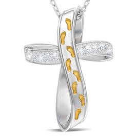 Footprints in the Sand Diamond Cross Pendant 5789 001 4 1