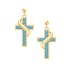 Birthstone Cross Earrings 5657 0021 c march