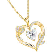 Personalized Rose of My Heart Diamond Pendant 11874 0018 b angle