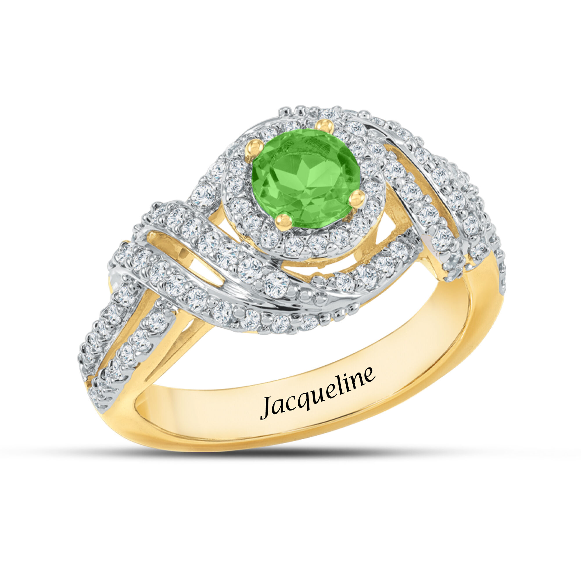 Personalized Genuine Birthstone Swirl Ring 10904 0014 h august