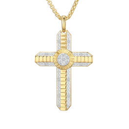 Diamond Apex Mens Cross Pendant 11801 0016 b front