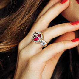 A Divine Flame Ruby Fire Cross Ring 11448 0015 m model