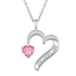 Diamond and Birthstone Heart Pendant 12169 0010 k october