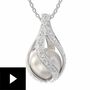 Love's Embrace Pearl & Diamond Pendant, , video-thumb