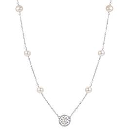 Pearl Necklace with Openwork Circle Pendant 11142 0667 a main