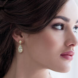 Golden Glow 18 Carat Drop Earrings 12156 0015 m model