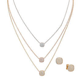 Tri Color Necklace Set with FREE Matching Earrings 11970 0011 a main