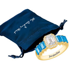 Personalized Signature Birthstone Ring 10664 0014 n gift pouch