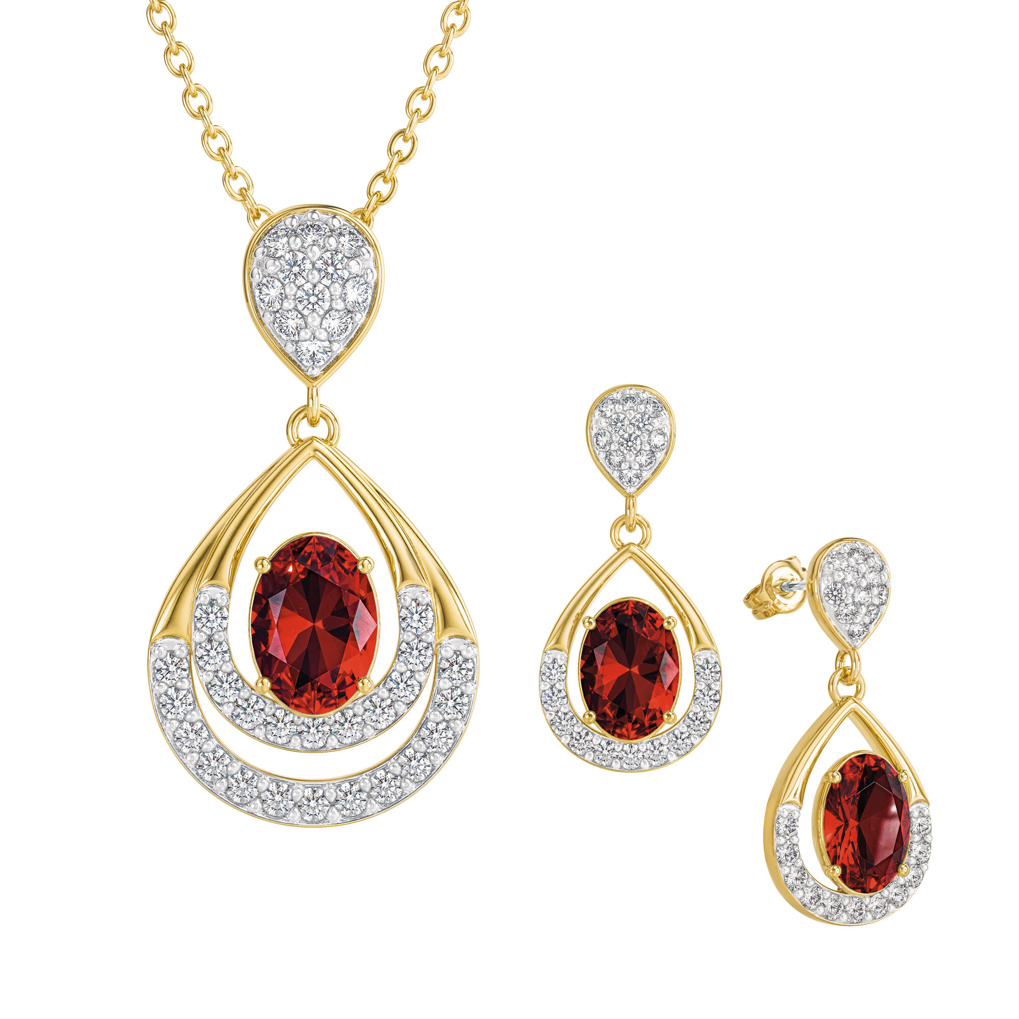 Birthstone Necklace Earring Set 6930 0010 a january