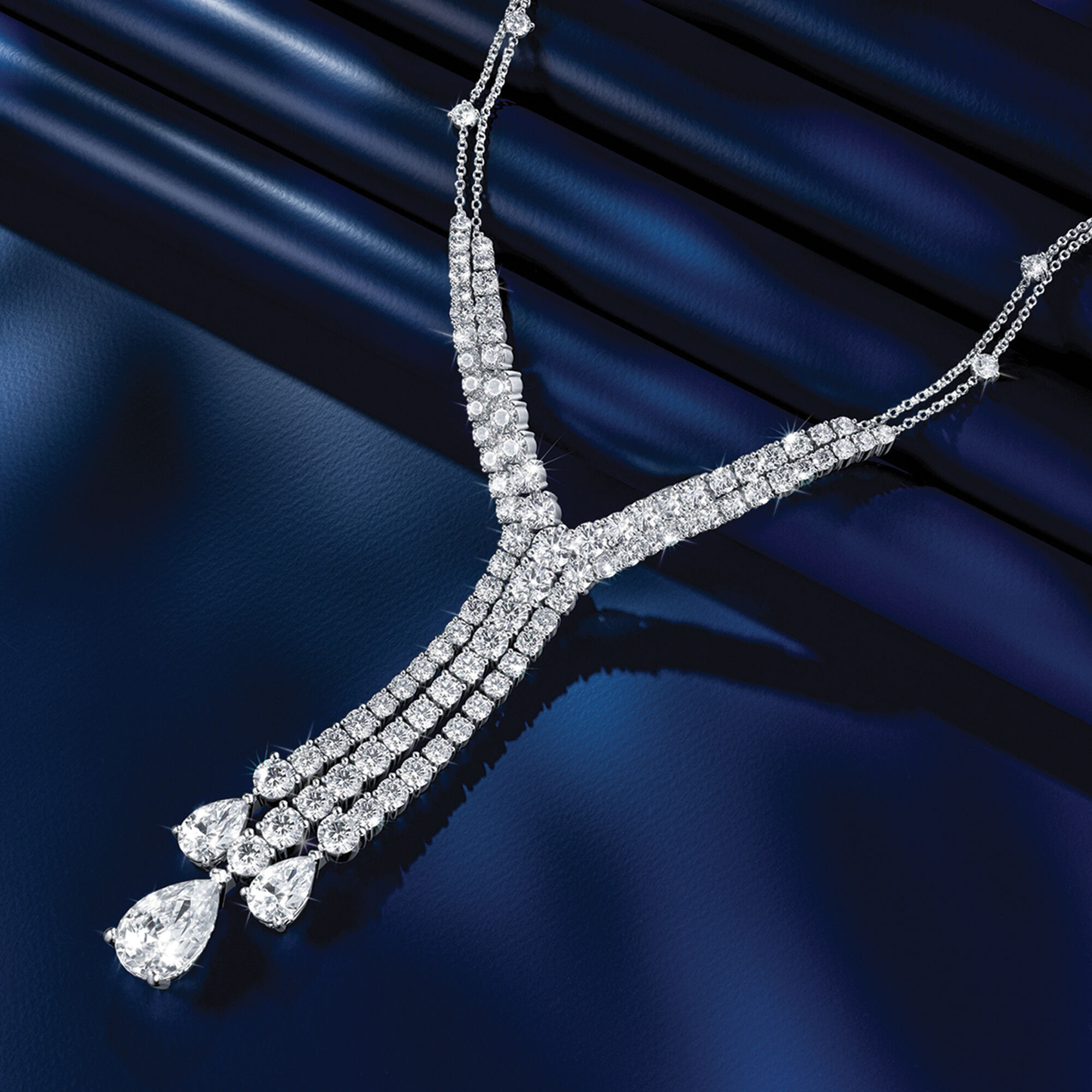 Fabulous Falls Diamonisse Statement Necklace 6492 0010 b angled shot