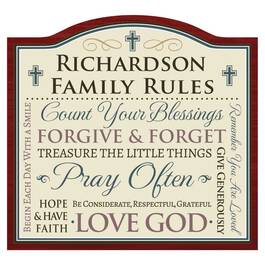 Religious Family Rules Indoor Plaque 6058 001 6 1