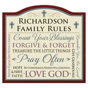 Religious Family Rules Indoor Plaque 6058 001 6 1
