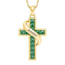 Personalized Birthstone Cross Pendant 5657 001 3 5