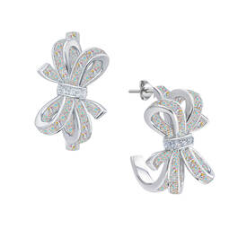 Birthstone Diamond Bow Earrings 1876 0066 j october
