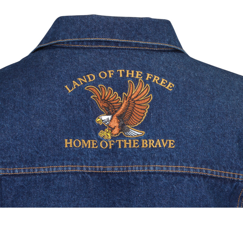 Land of the Free Mens Denim Jacket 10427 0012 b sentiment