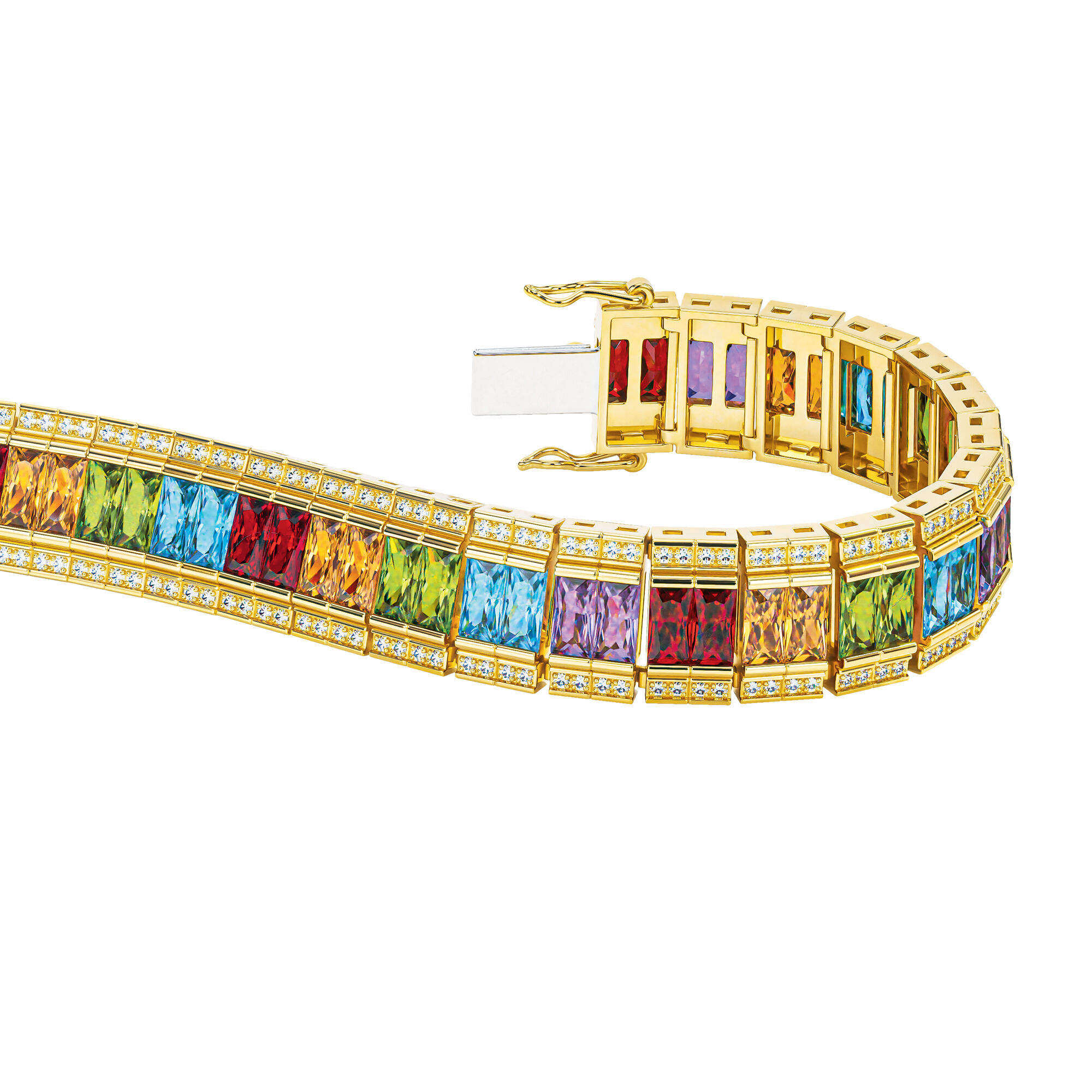 The Rainbow Tennis Bracelet 10290 0016 b curved