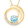 Genuine Birthstone & Diamond Swirl Pendant, Birthstone Galaxy Pendant 11165 0016 c march