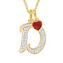 Personalized Birthstone & Diamond Initial Pendant, Personalized Birthstone Diamond Initial Pendant 11321 0017 b intial