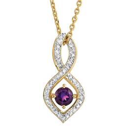 Absolute Allure Amethyst   Diamond Drop Pendant 6504 001 6 1