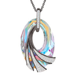 The Shimmering Sea Personalized Crystal Black Pendant 12529 0015 b front