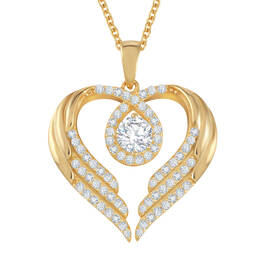 Birthstone Pendant Angel Heart Wing 6721 0013 d april