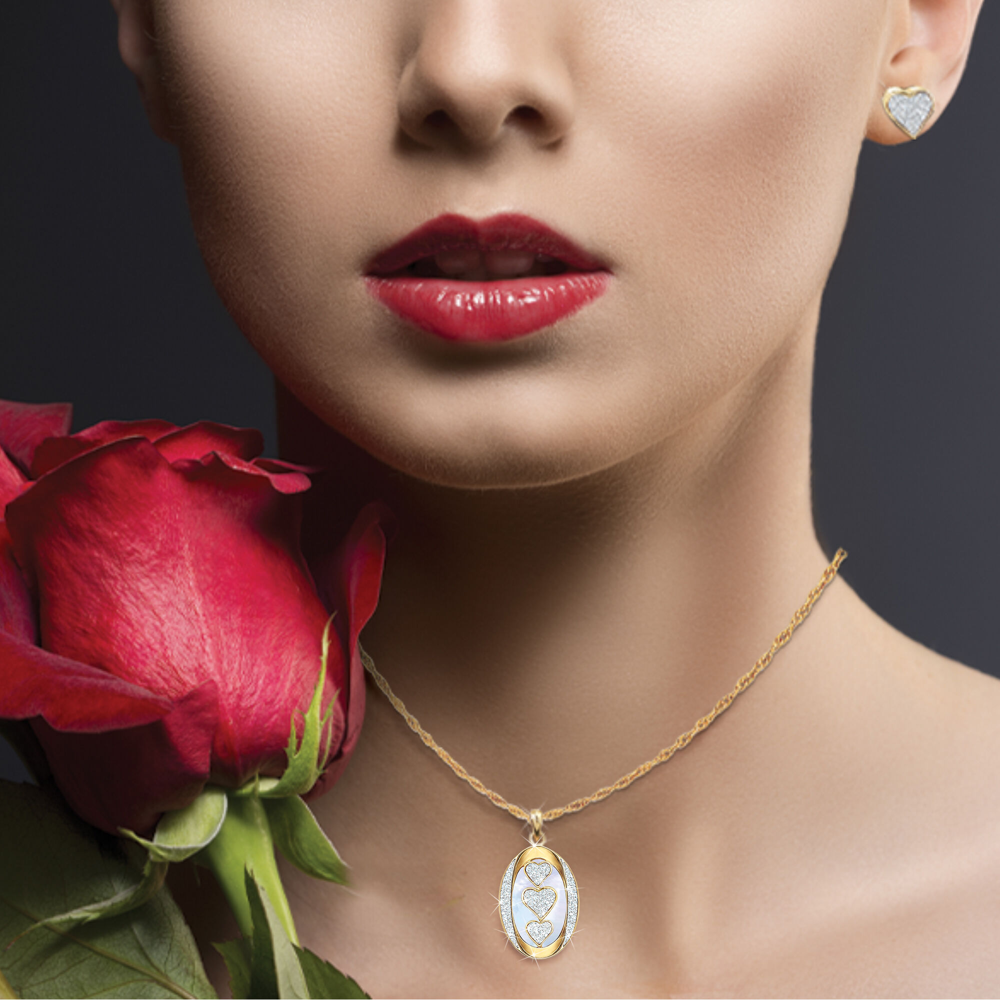 I Love You Personalized Diamond Pendant with FREE Matching Earrings 5238 0060 m model