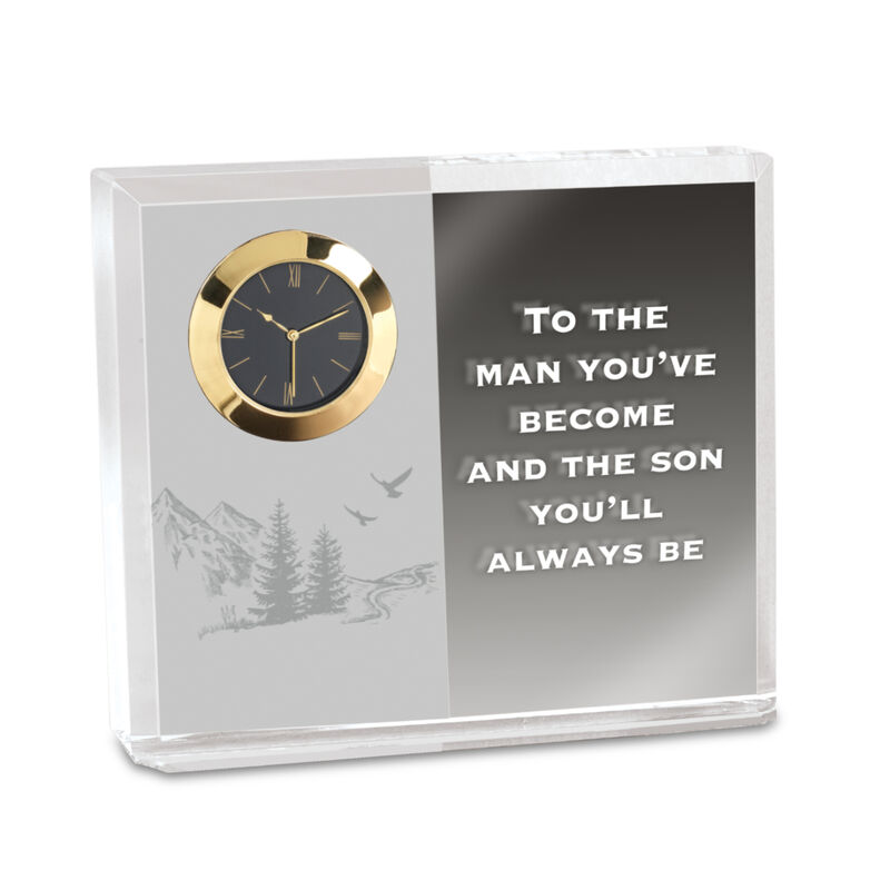 To The Man You ve Become Personalized Son Crystal Desk Clock 10614 0015 a main