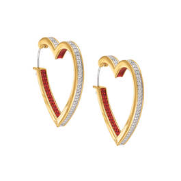Sparkling Hearts Diamond Hoop Earrings 11286 0010 a main