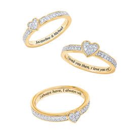 Love Everlasting Personalized Diamond Ring Set 10073 0019 c dispersed separated