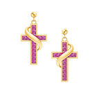 Birthstone Cross Earrings 5657 0021 j october