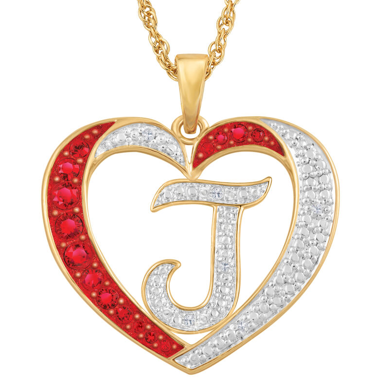 Personalized Diamond Heart Pendant 2300 0011 j initial J