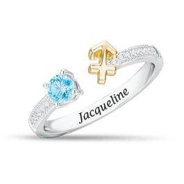 Birthstone & Diamond Zodiac Ring 11999 0018 l december