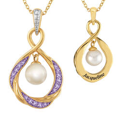 Personalized Pearl Birthstone Pendant 6901 0023 f june