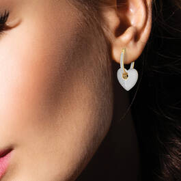 Sparkling Hearts InsideOut Hoop Earrings 10046 0013 m model
