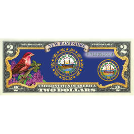State Bird and Flower Enhanced $2 Bill Collection 11346 0018 a NewHampshire