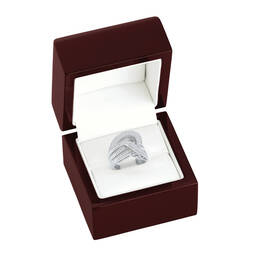 The Silver Swirl Diamond Ring by Robert Tonner 10541 0013 g gift box