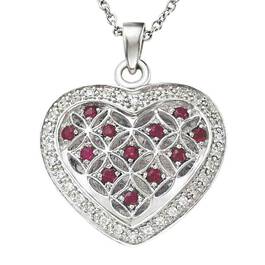 I Love You Dozen Rubies Pendant 4591 001 5 1
