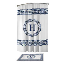 Monogram Bath Mat and Shower Curtain Set 10239 0010 h hutchinson