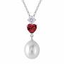 Loves Embrace Pearl and Birthstone Necklace 6588 001 5 10
