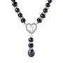 Majestic Black Pearl Initial Necklace, Black Pearl Initial Necklace 11565 0012 c inital